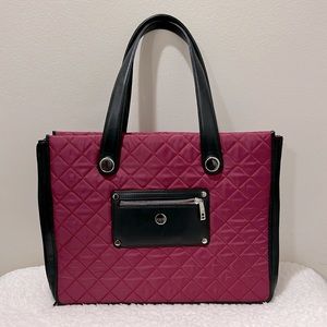 Knomo Womens Bayswater Collection Aurora Quilted 15 inch Laptop Sleeve. Burgundy